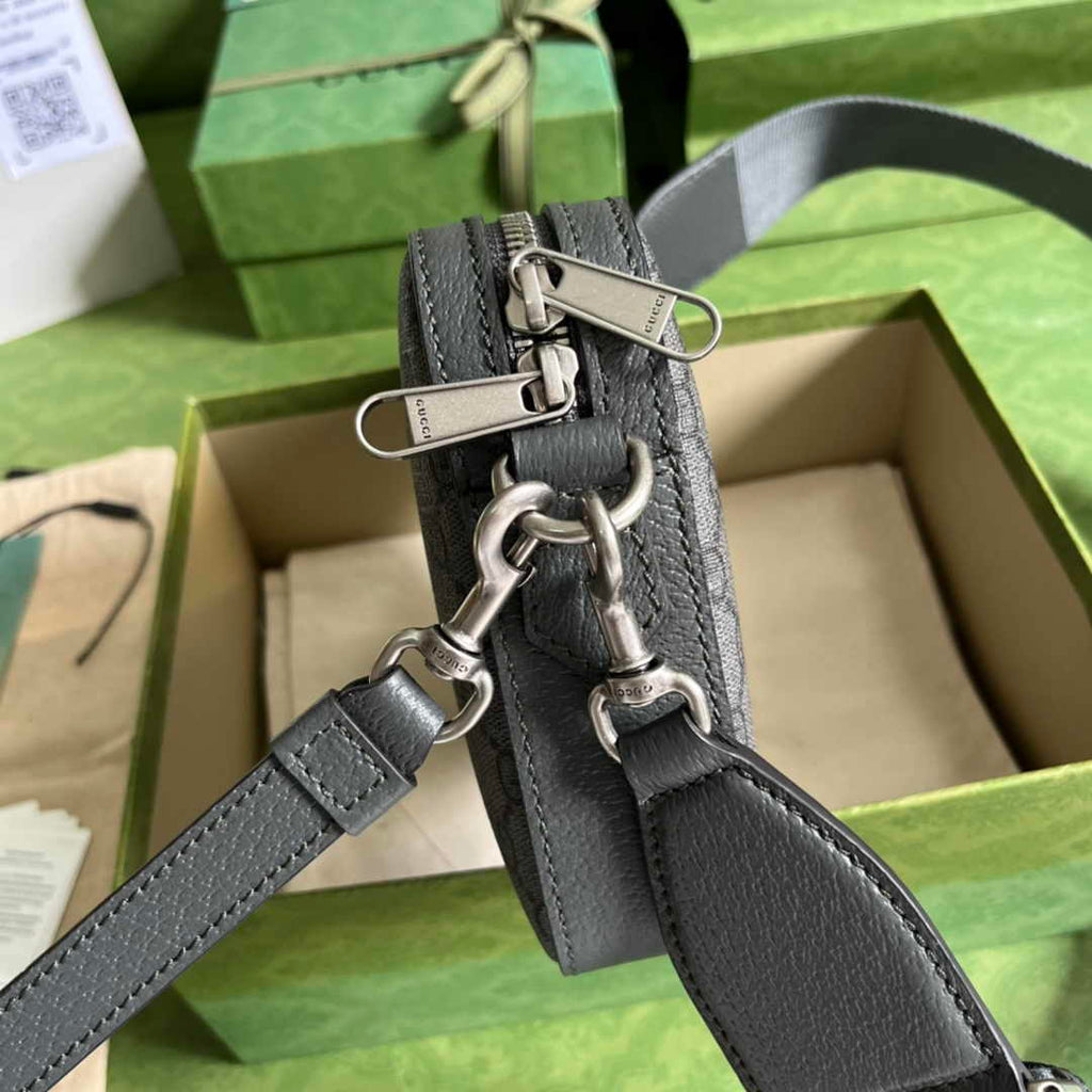 Gucci Ophidia GG crossbody bag 699439 in grey and black Supreme