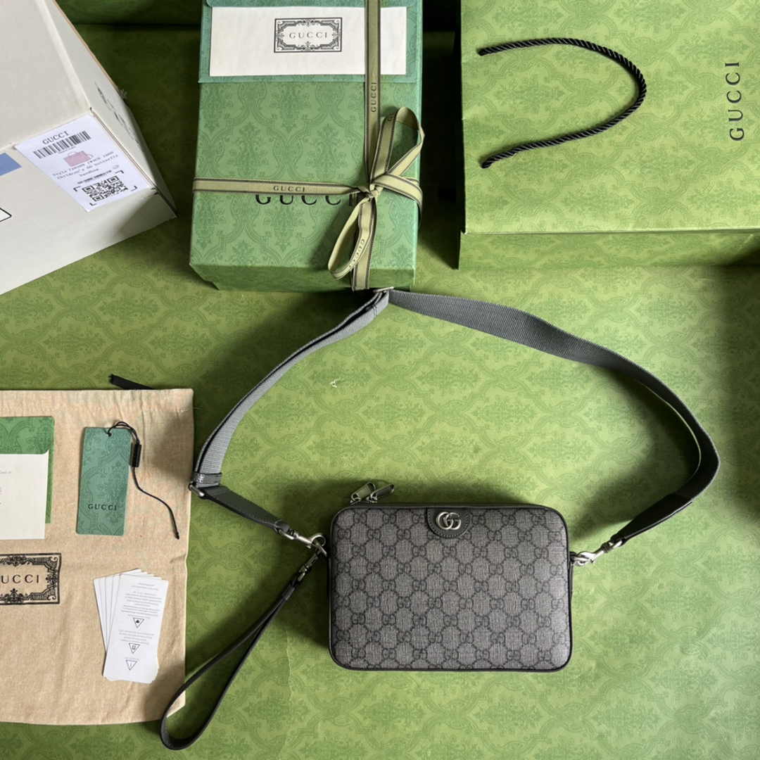 Gucci Ophidia GG crossbody bag 699439 in grey and black Supreme