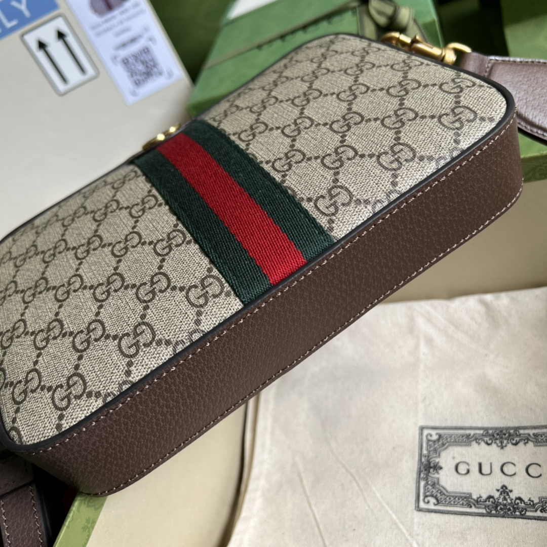 Gucci Ophidia GG crossbody bag 699439 in beige and ebony GG Supreme