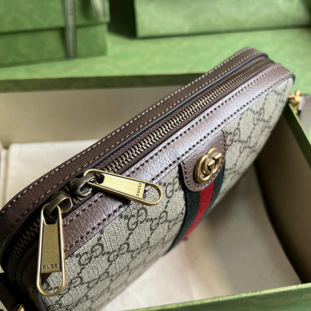 Gucci Ophidia GG crossbody bag 699439 in beige and ebony GG Supreme