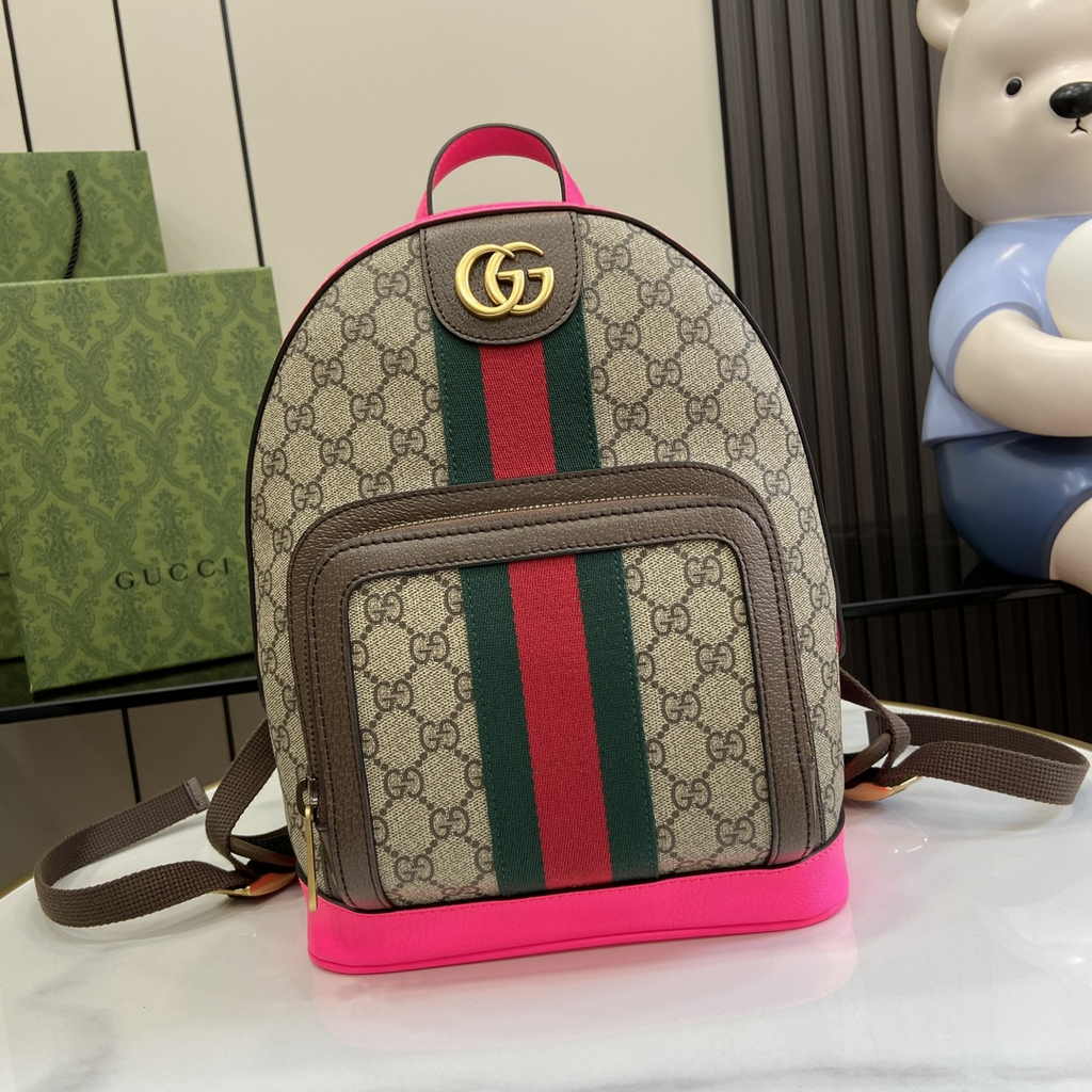 Gucci Ophidia GG small backpack 547965 in fuchsia leather