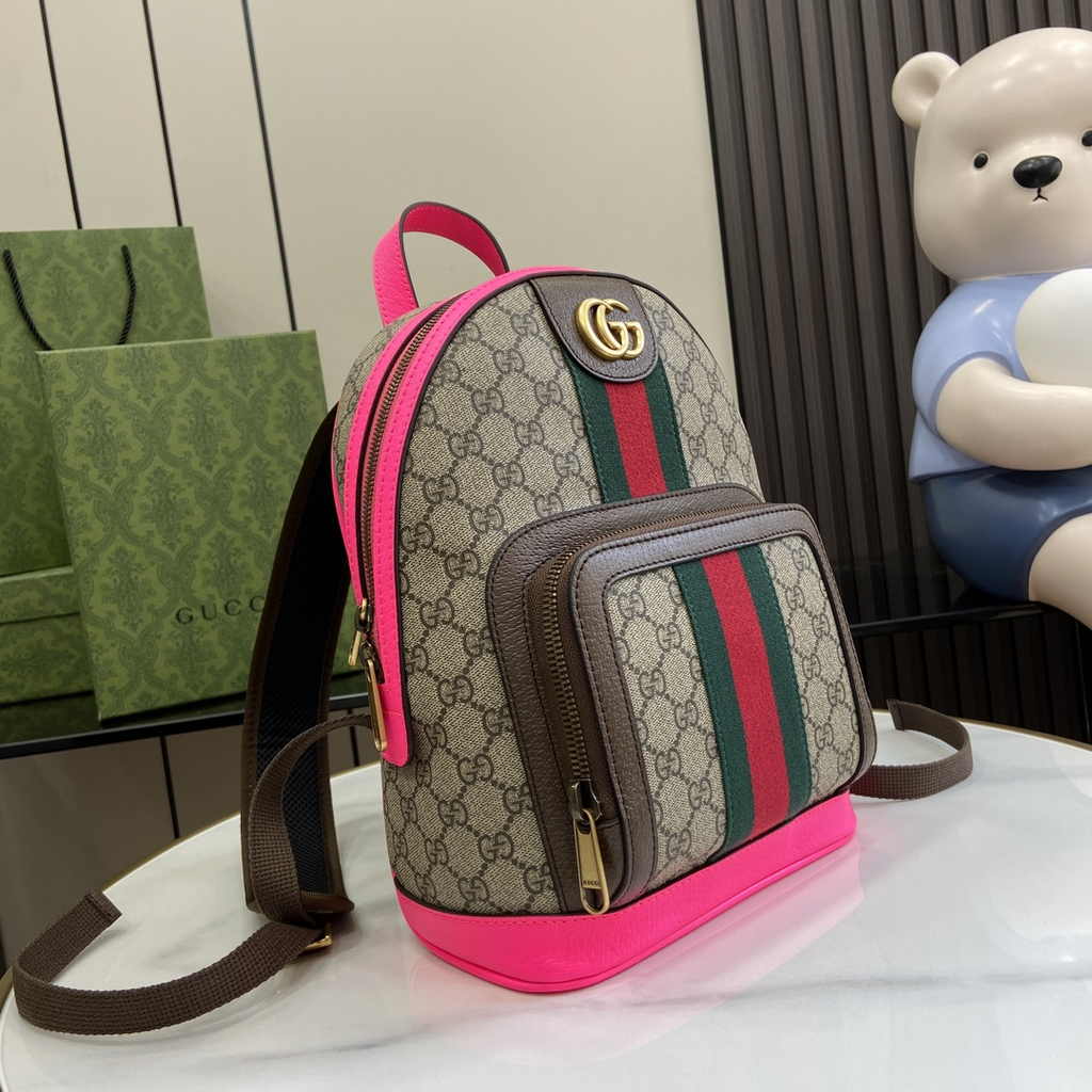 Gucci Ophidia GG small backpack 547965 in fuchsia leather