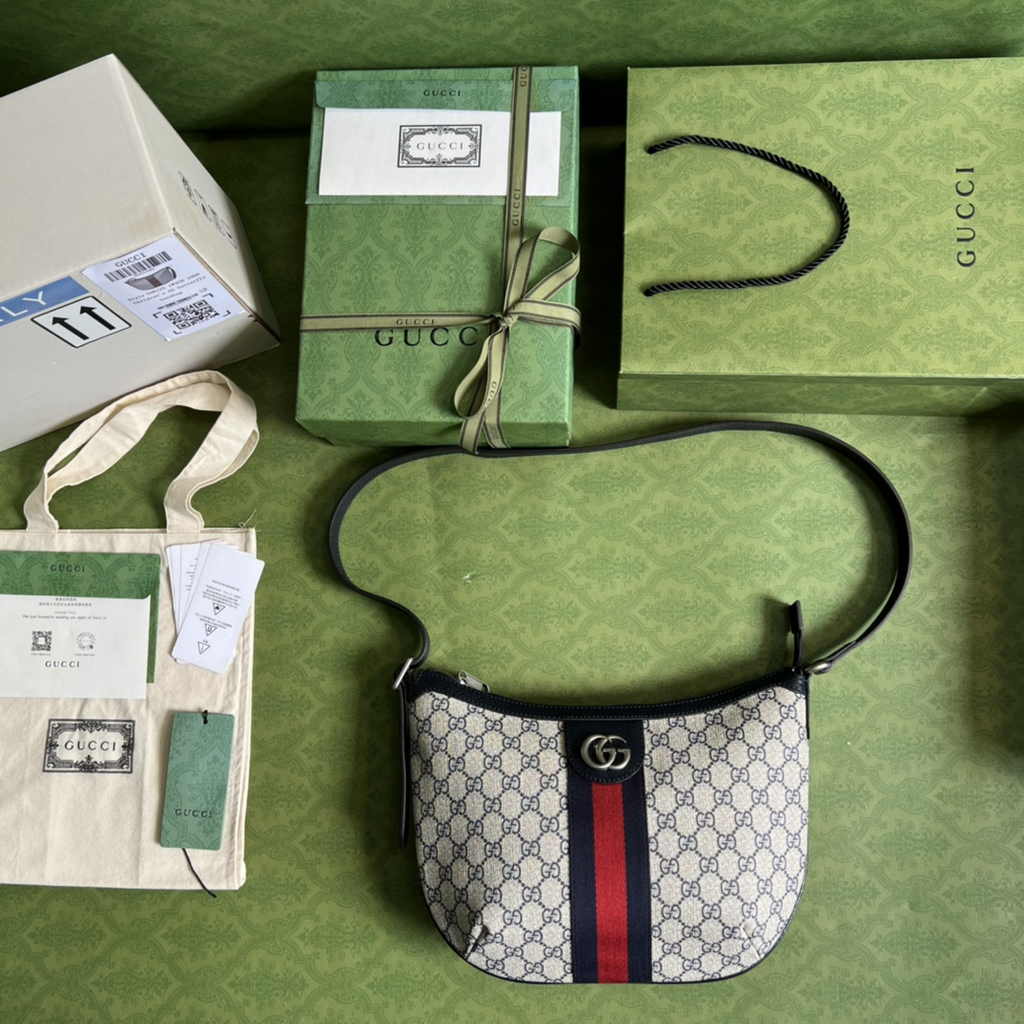 Gucci Ophidia GG small crossbody bag 598125 blue leather