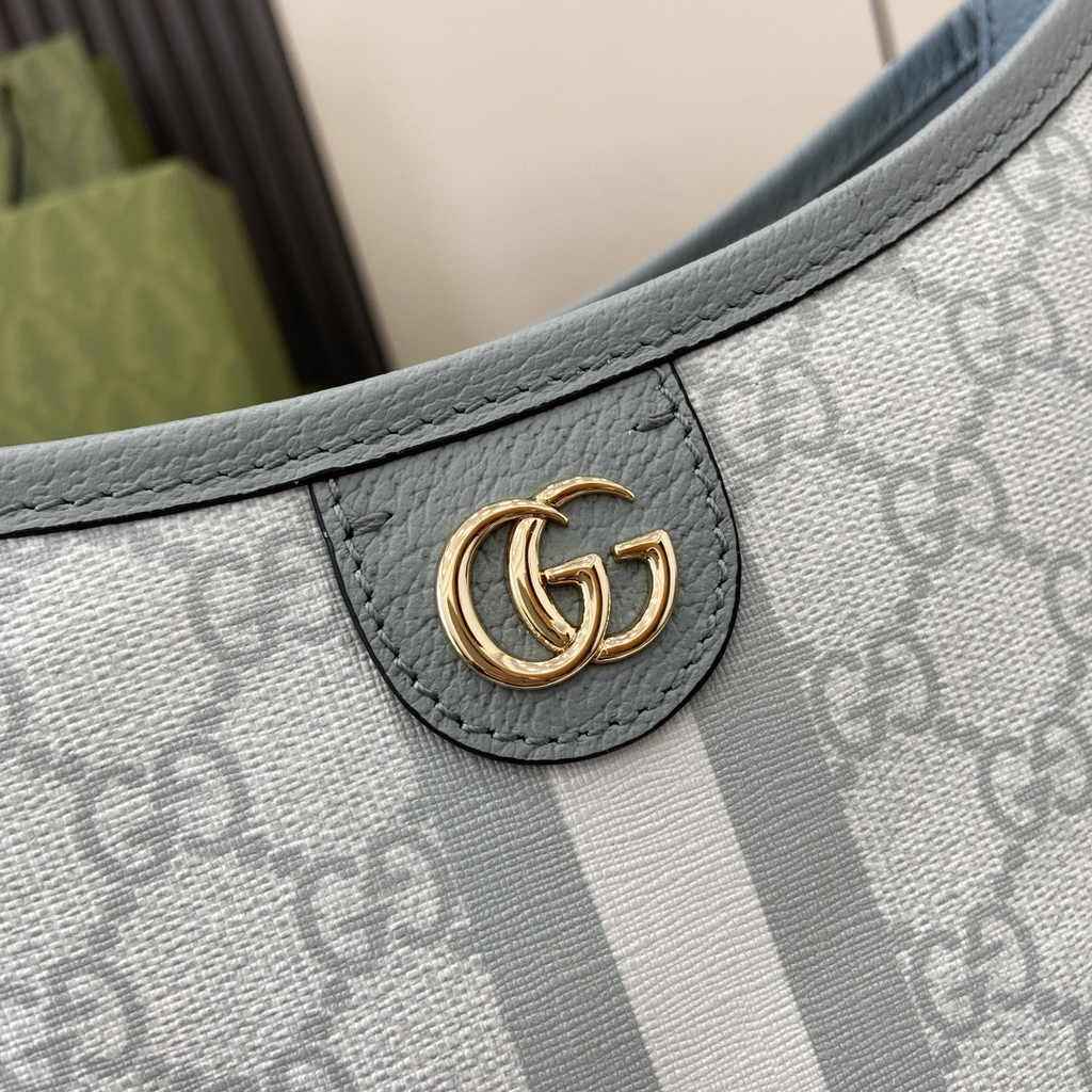 Gucci Ophidia GG small shoulder bag 781402 dusty blue leather