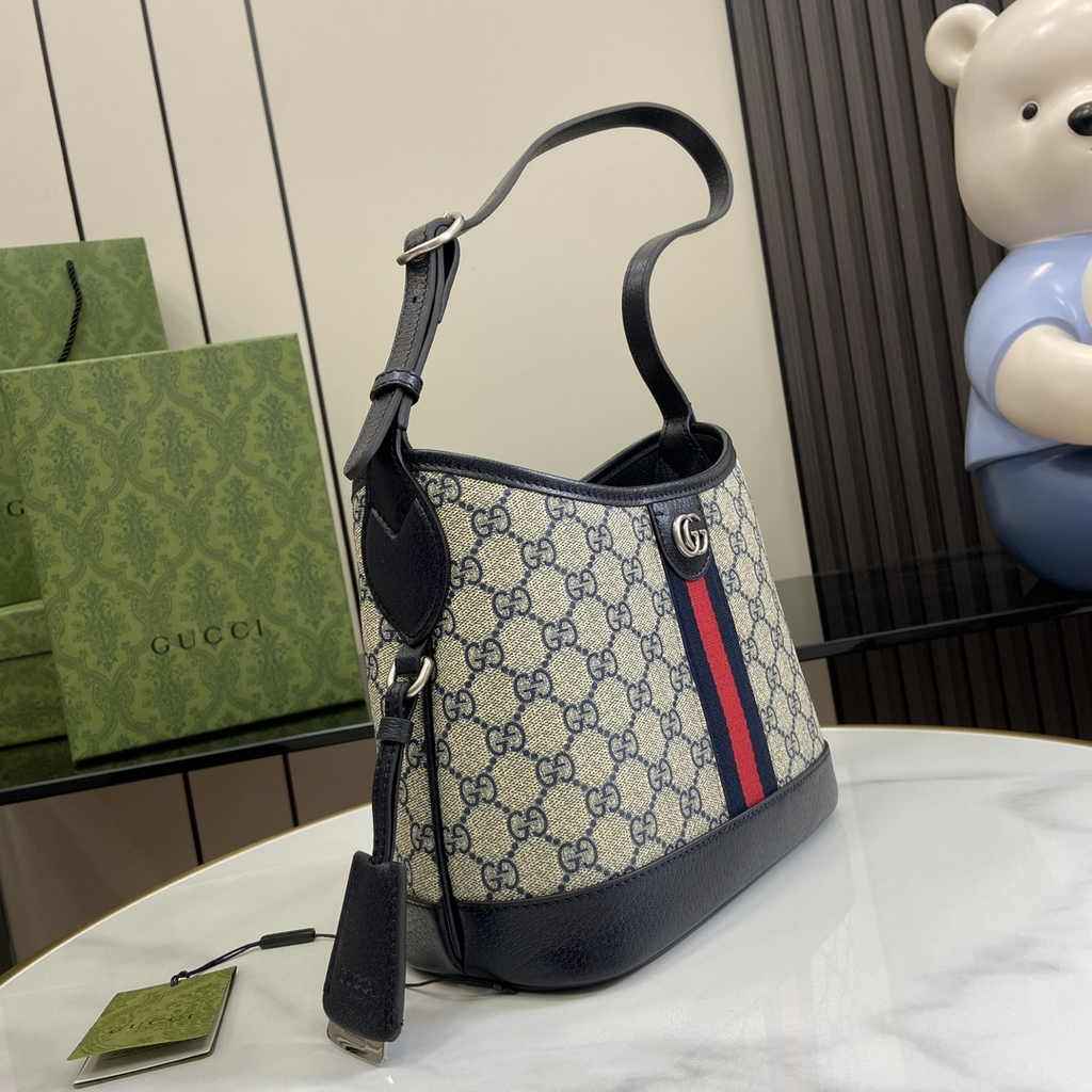 Gucci Ophidia GG small shoulder bag 781402 blue leather