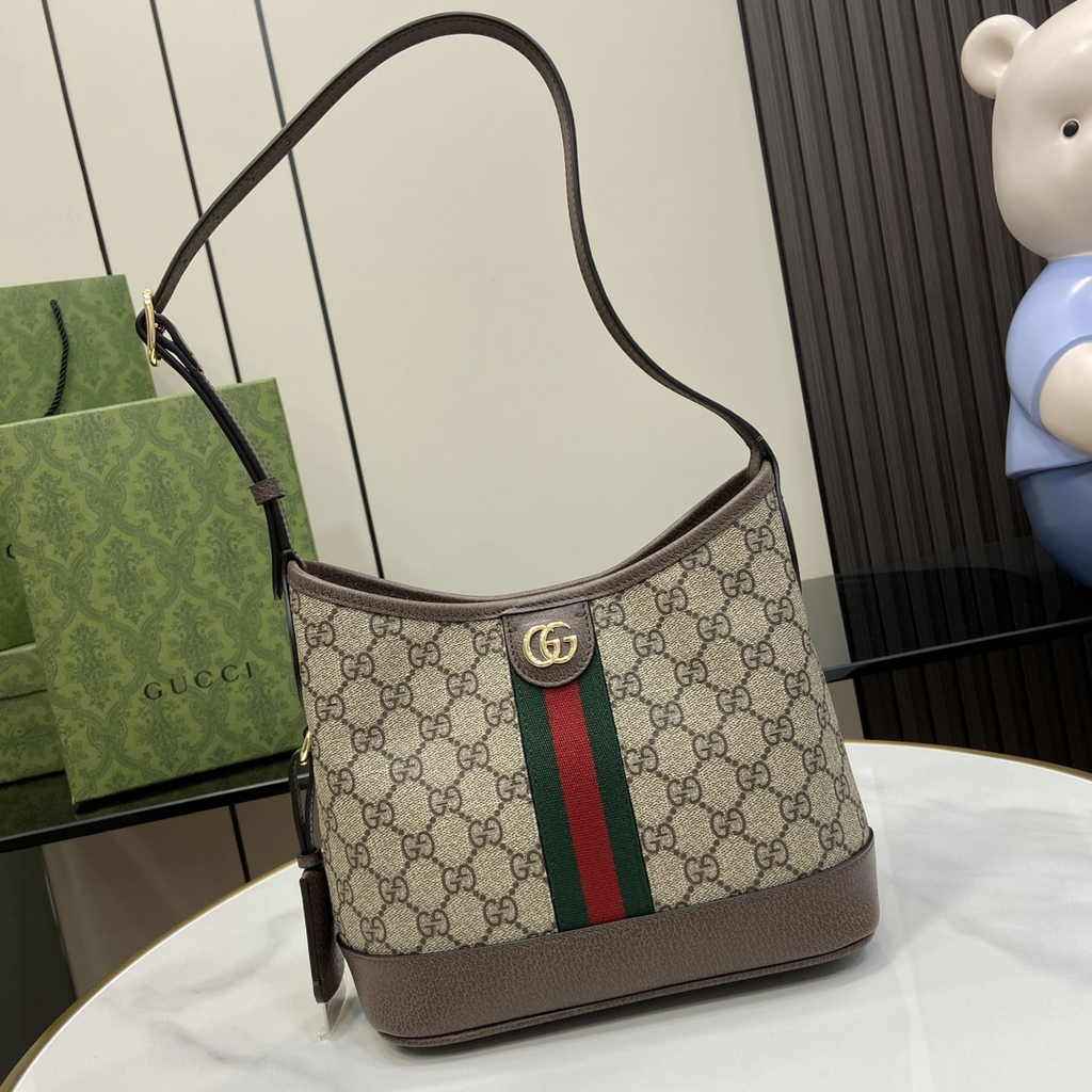 Gucci Ophidia GG small shoulder bag 781402 brown leather
