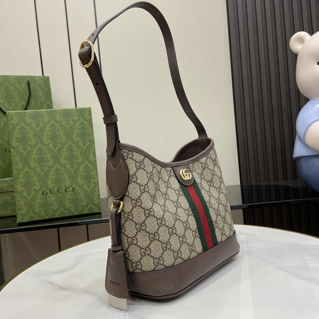 Gucci Ophidia GG small shoulder bag 781402 brown leather