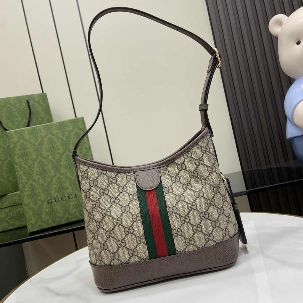 Gucci Ophidia GG small shoulder bag 781402 brown leather