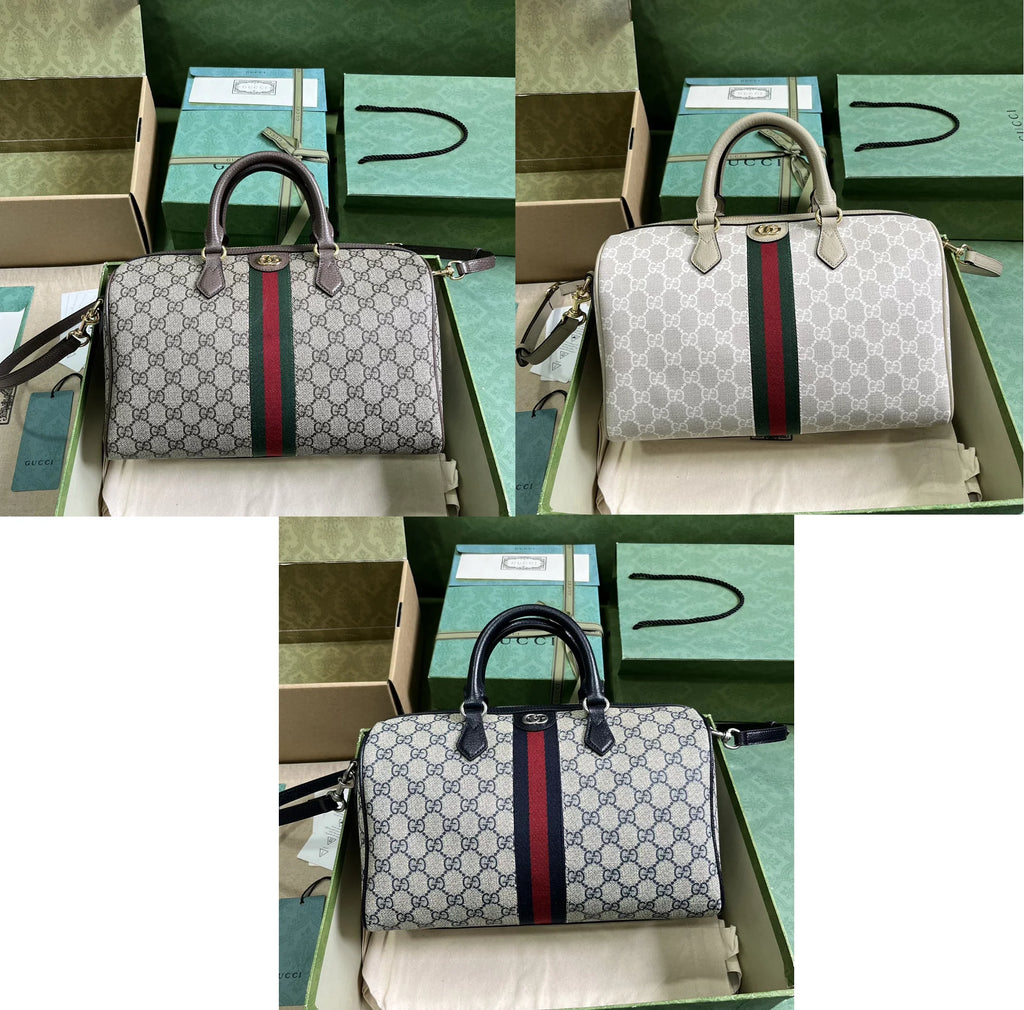 Gucci Ophidia large boston bag, 772065 GG Supreme canvas