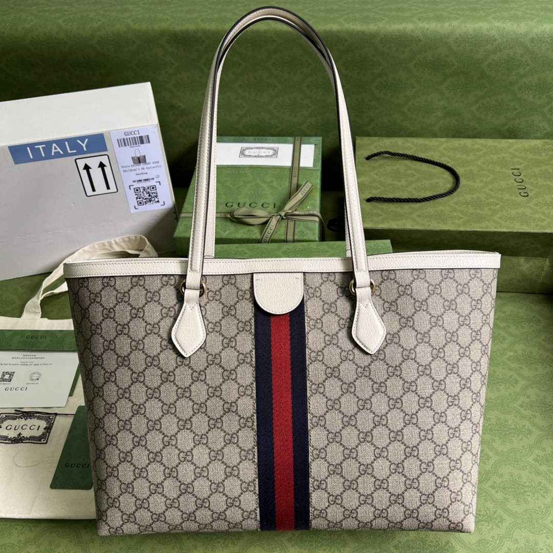 Gucci Ophidia large tote bag 631685 White GG Supreme
