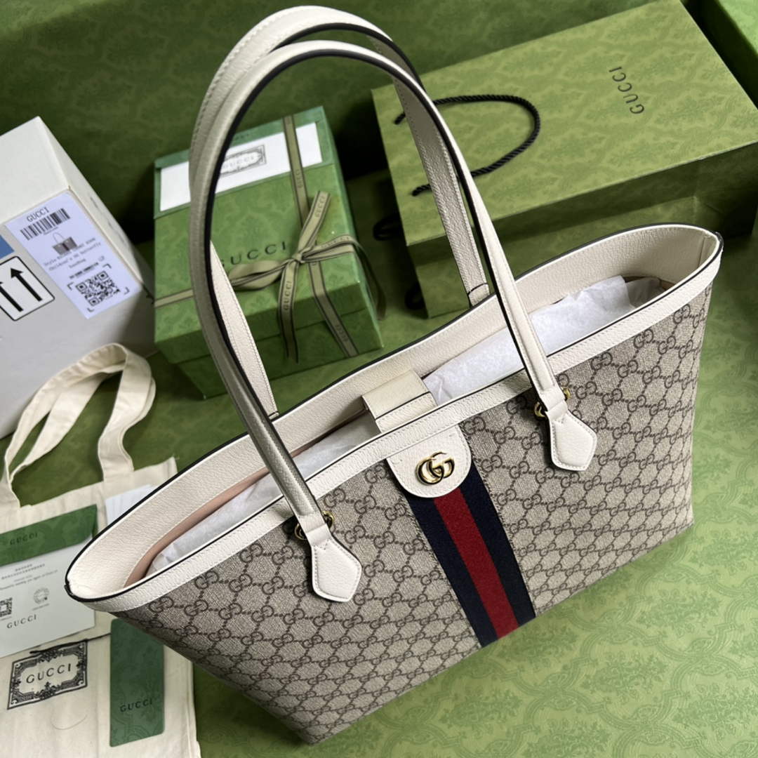 Gucci Ophidia large tote bag 631685 White GG Supreme