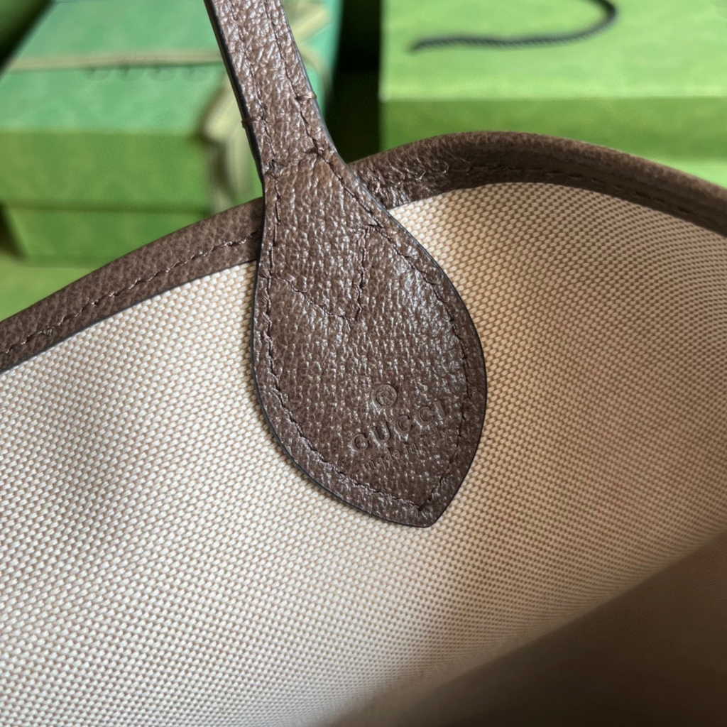 Gucci Ophidia large tote bag in beige and brown Supreme 726755