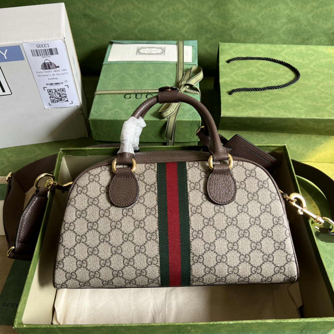 Gucci Ophidia medium GG top handle bag 724575 Brown leather