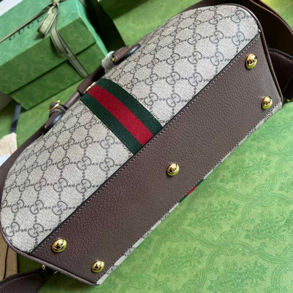 Gucci Ophidia medium GG top handle bag 724575 Brown leather
