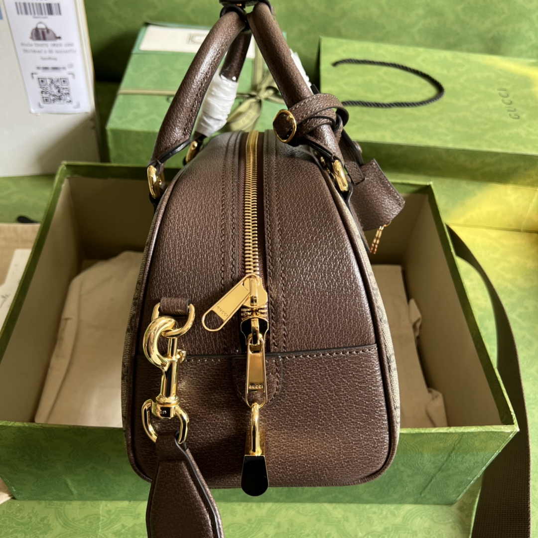 Gucci Ophidia medium GG top handle bag 724575 Brown leather
