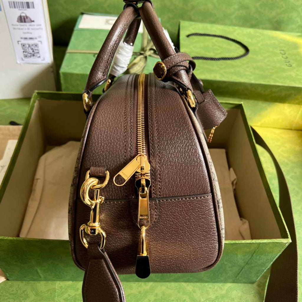 Gucci Ophidia medium GG top handle bag 724575 Brown leather