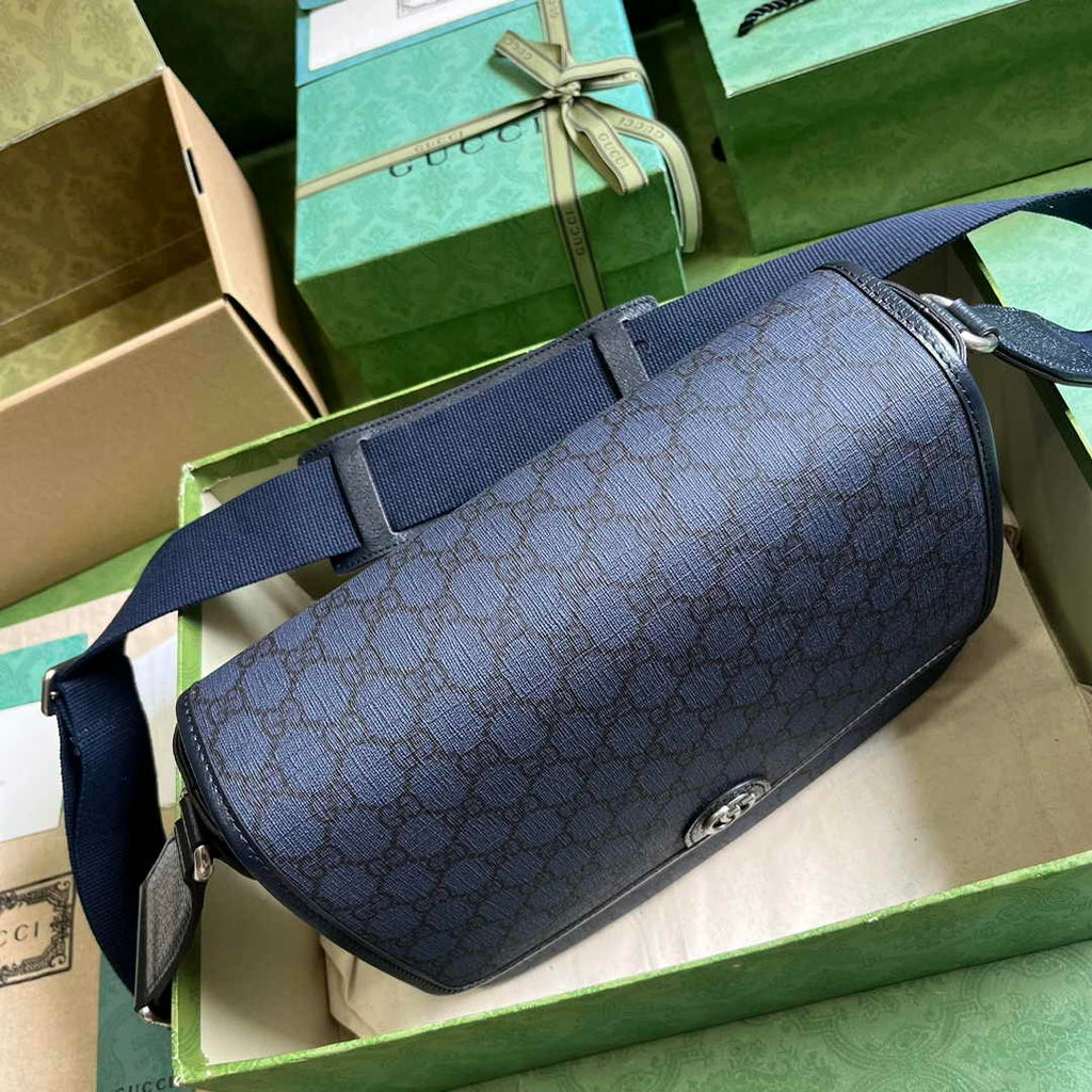 Gucci Ophidia medium messenger bag ‎761741 Blue black Supreme canvas