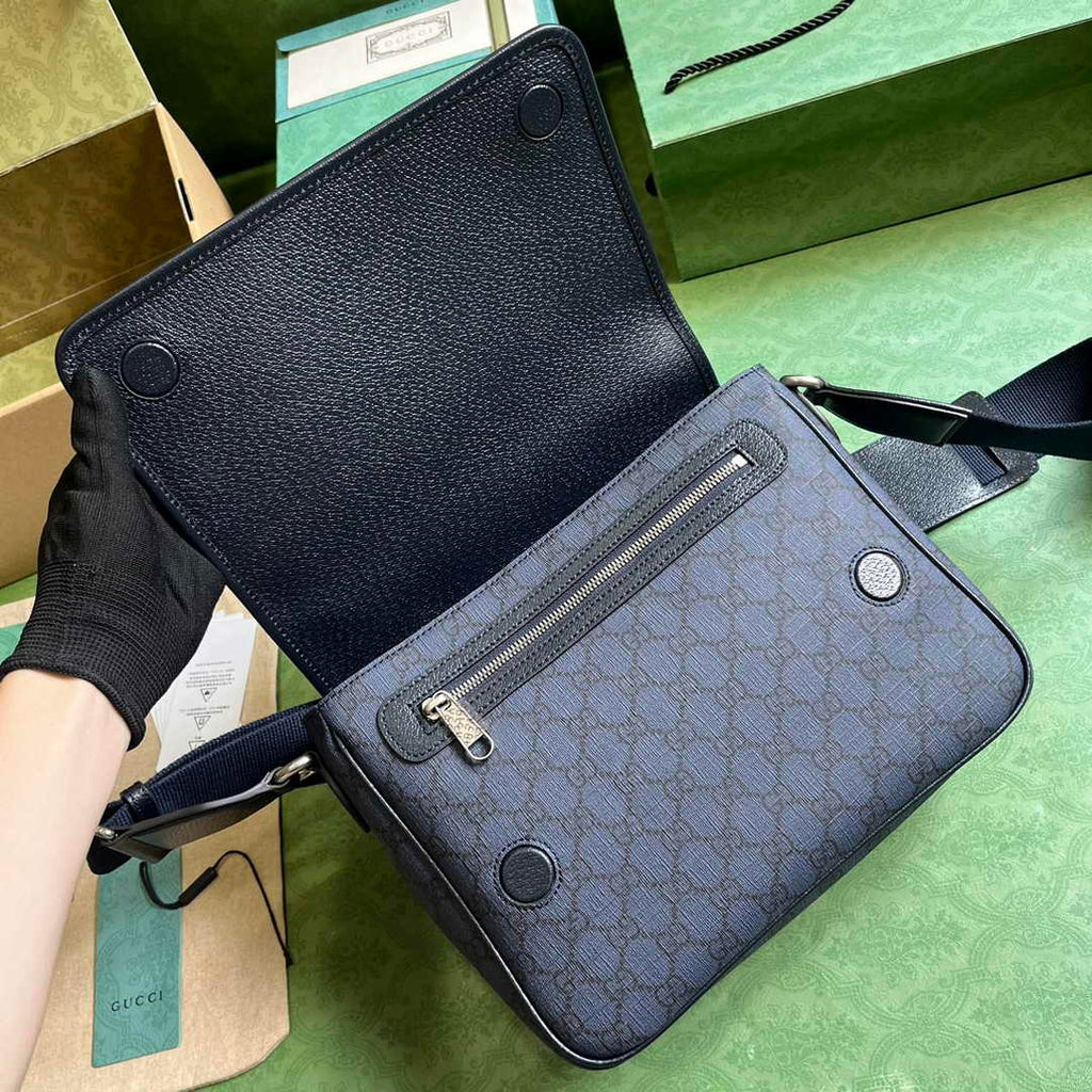 Gucci Ophidia medium messenger bag ‎761741 Blue black Supreme canvas