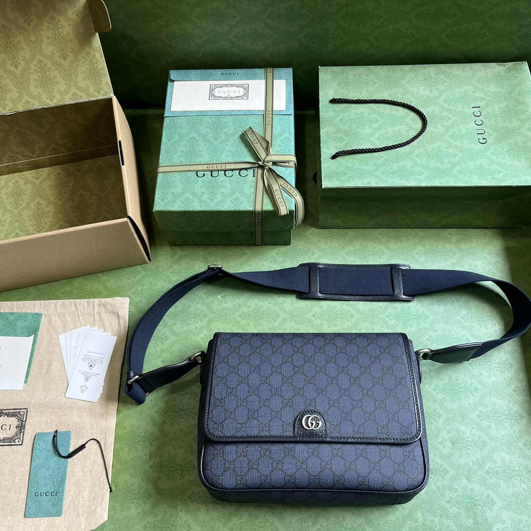 Gucci Ophidia medium messenger bag ‎761741 Blue black Supreme canvas