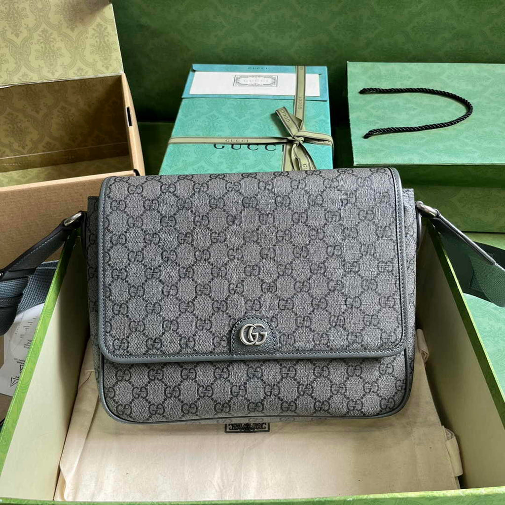 Gucci Ophidia medium messenger bag ‎761741 Gray Supreme canvas