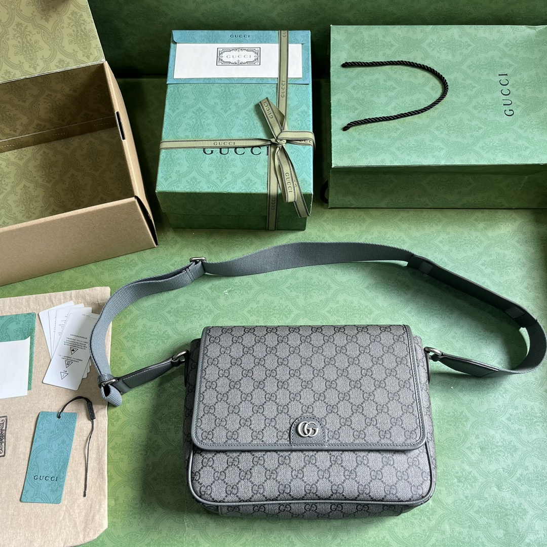 Gucci Ophidia medium messenger bag ‎761741 Gray Supreme canvas
