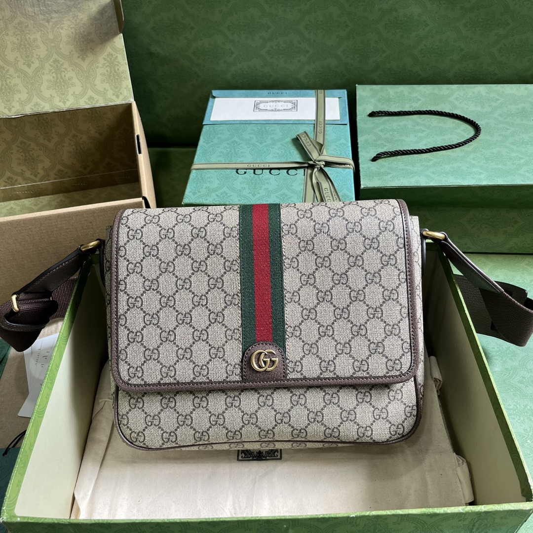 Gucci Ophidia medium messenger bag ‎761741 Brown Supreme canvas