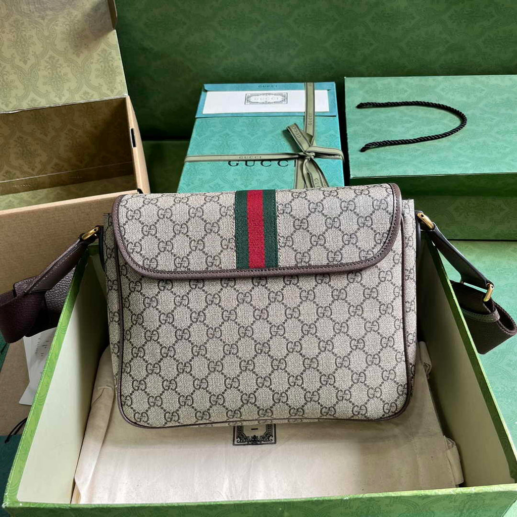 Gucci Ophidia medium messenger bag ‎761741 Brown Supreme canvas