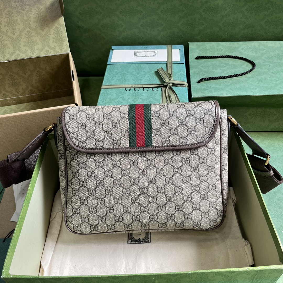 Gucci Ophidia medium messenger bag ‎761741 Brown Supreme canvas