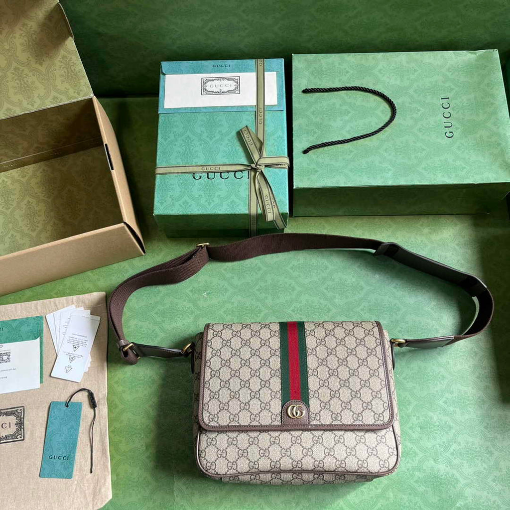 Gucci Ophidia medium messenger bag ‎761741 Brown Supreme canvas