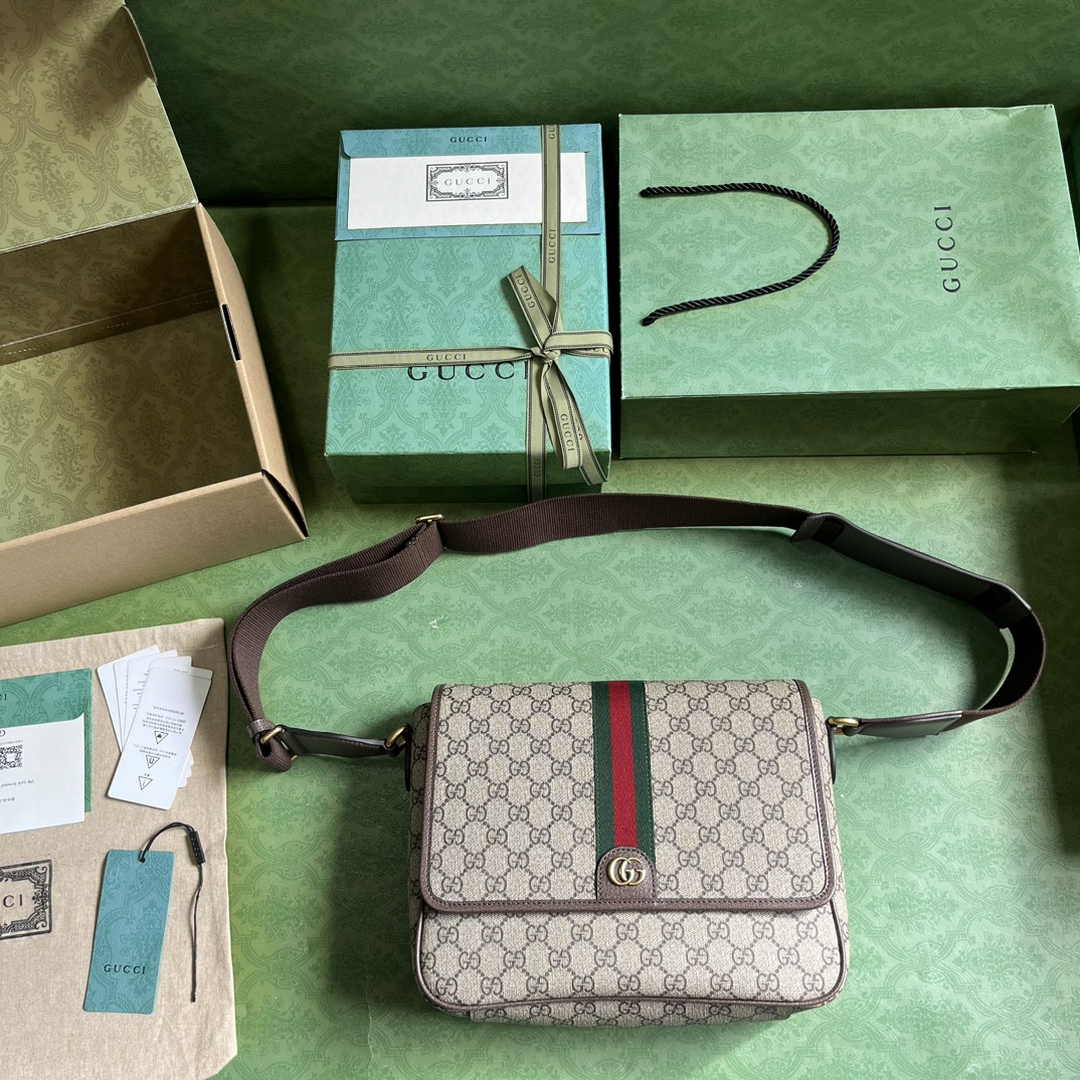 Gucci Ophidia medium messenger bag ‎761741 Brown Supreme canvas