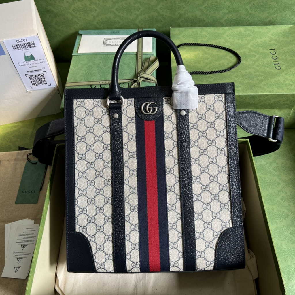 Gucci Ophidia medium tote bag ‎724685 Blue Leather