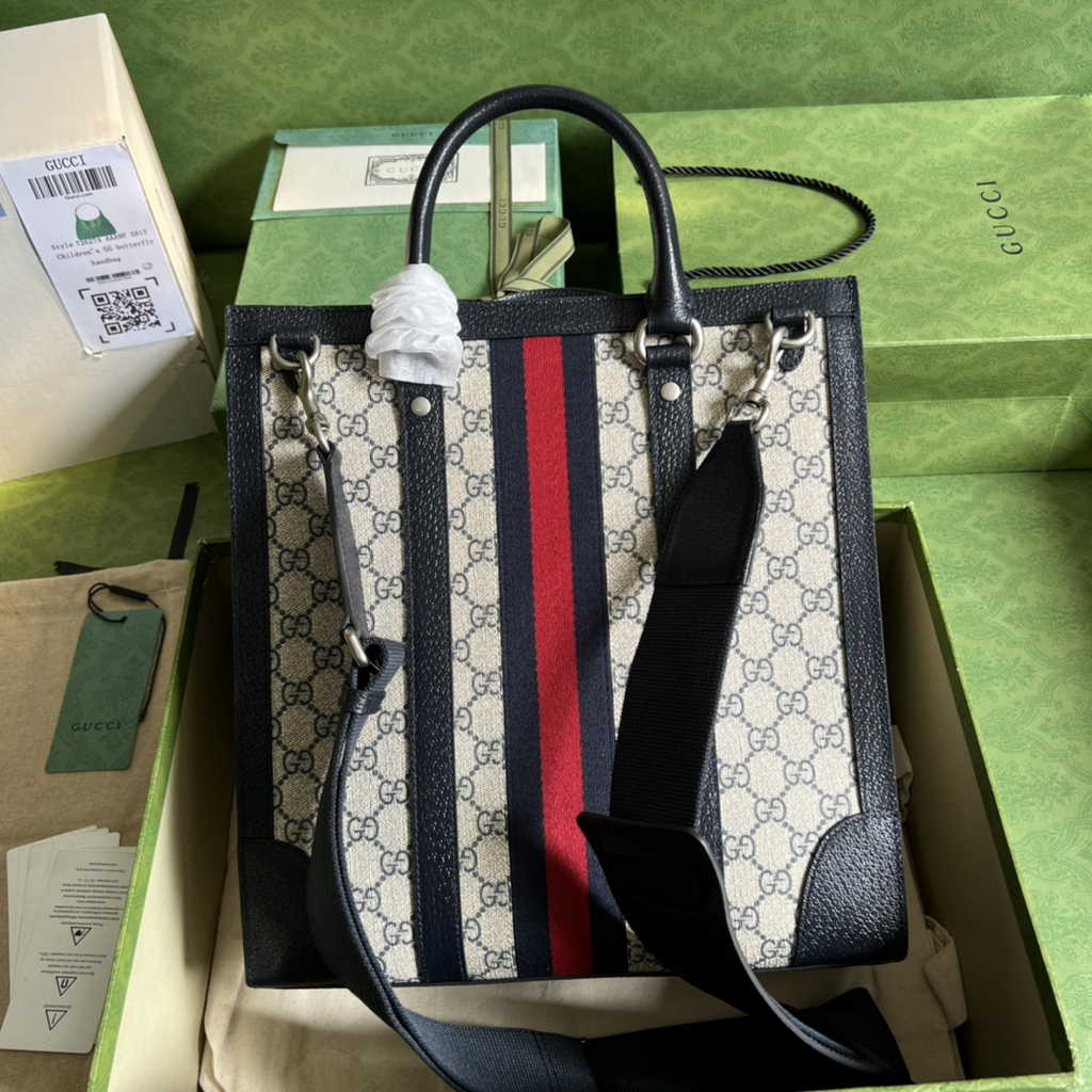 Gucci Ophidia medium tote bag ‎724685 Blue Leather