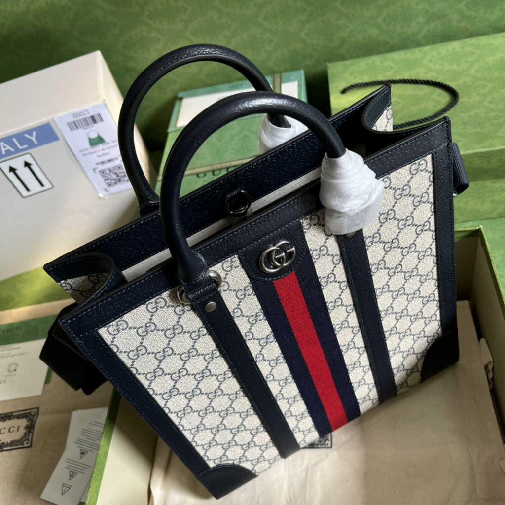 Gucci Ophidia medium tote bag ‎724685 Blue Leather