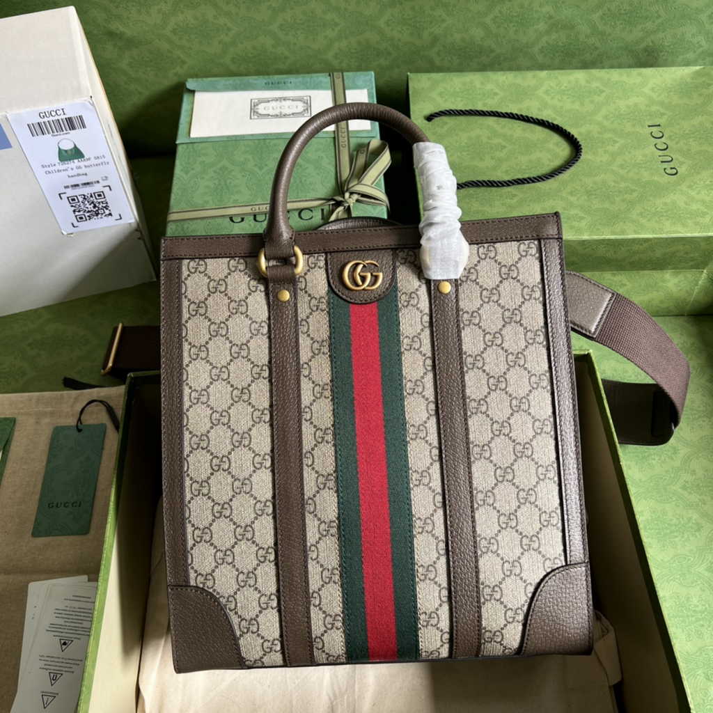 Gucci Ophidia medium tote bag ‎724685 Brown Leather