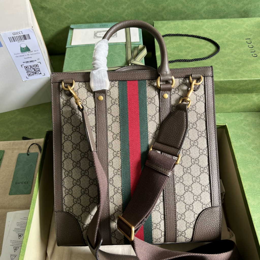 Gucci Ophidia medium tote bag ‎724685 Brown Leather