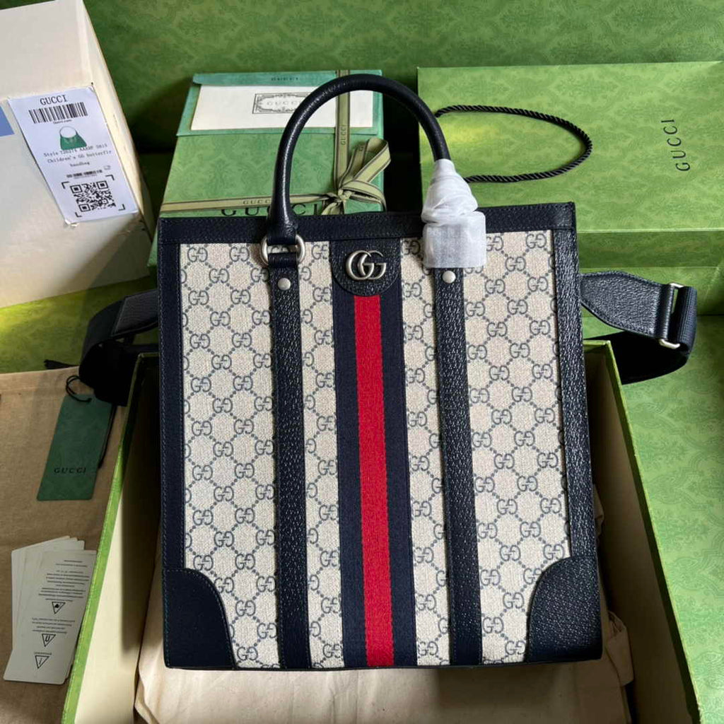 Gucci Ophidia medium tote bag 724685 in Blue and ebony Supreme