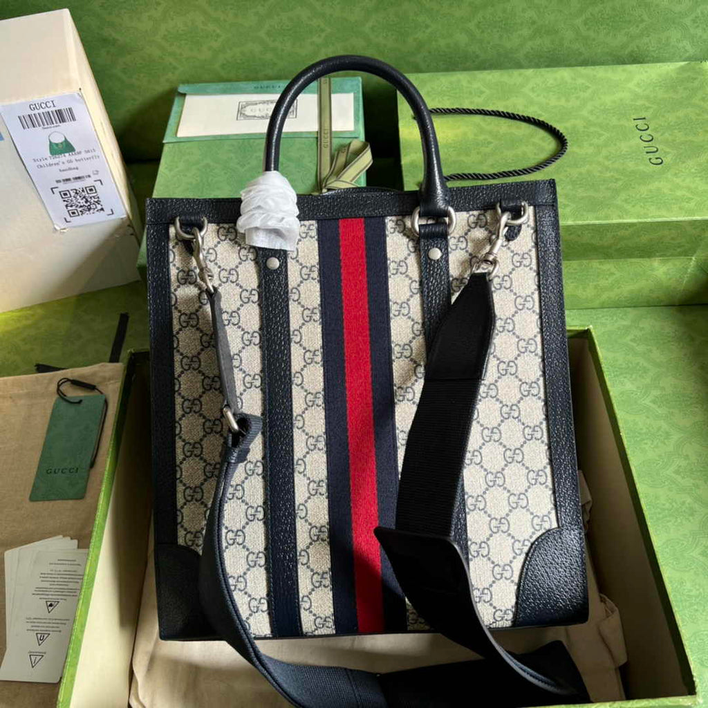 Gucci Ophidia medium tote bag 724685 in Blue and ebony Supreme