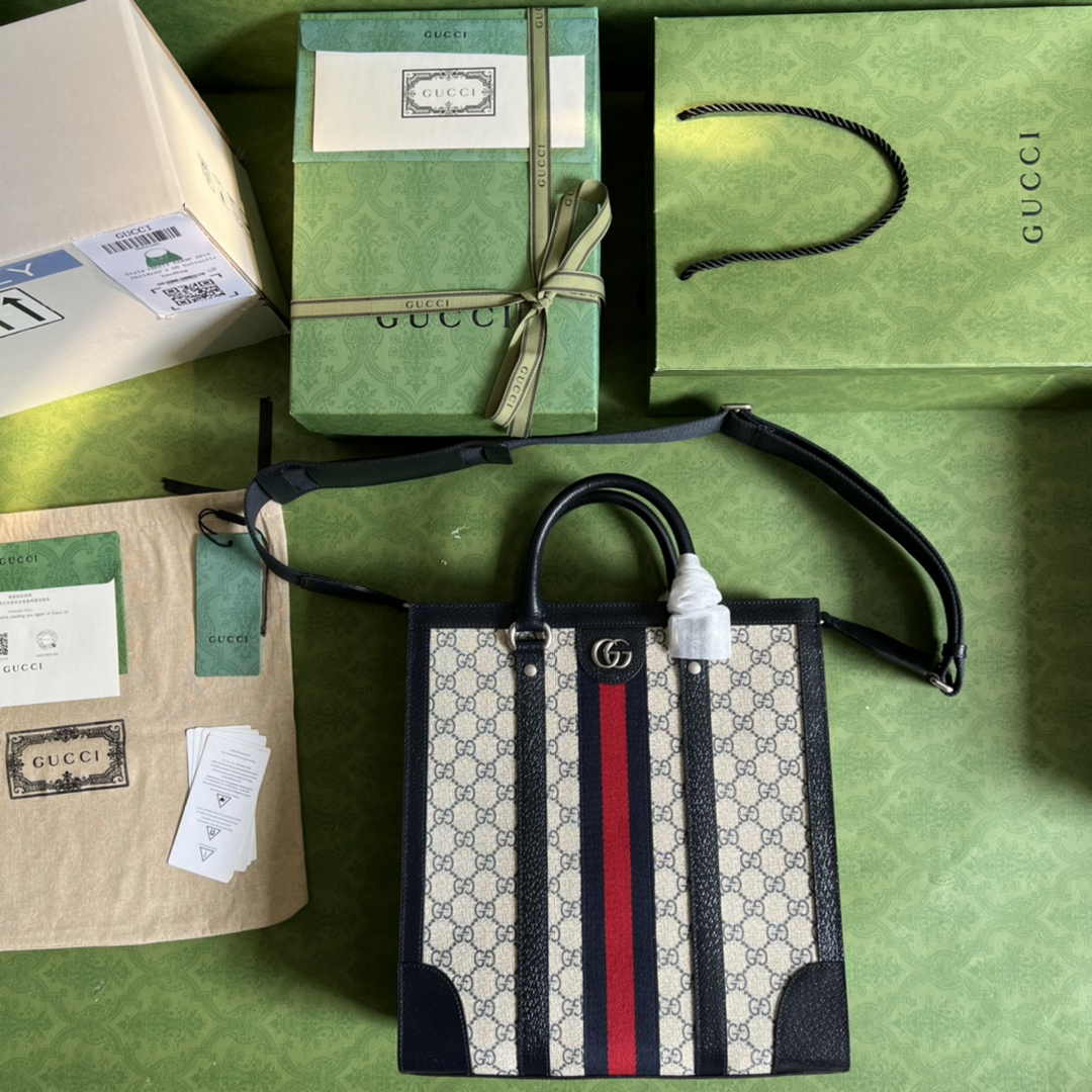 Gucci Ophidia medium tote bag 724685 in Blue and ebony Supreme