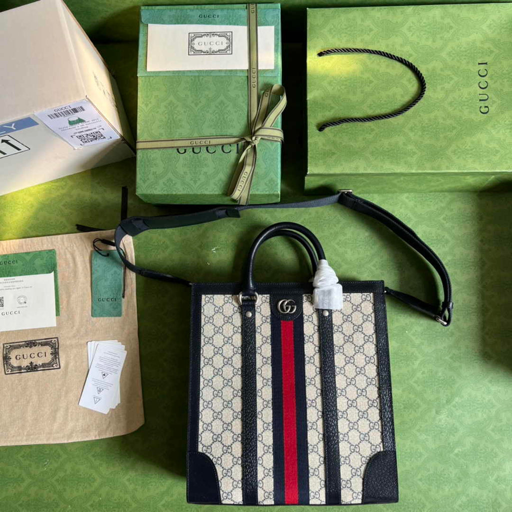 Gucci Ophidia medium tote bag 724685 in Blue and ebony Supreme
