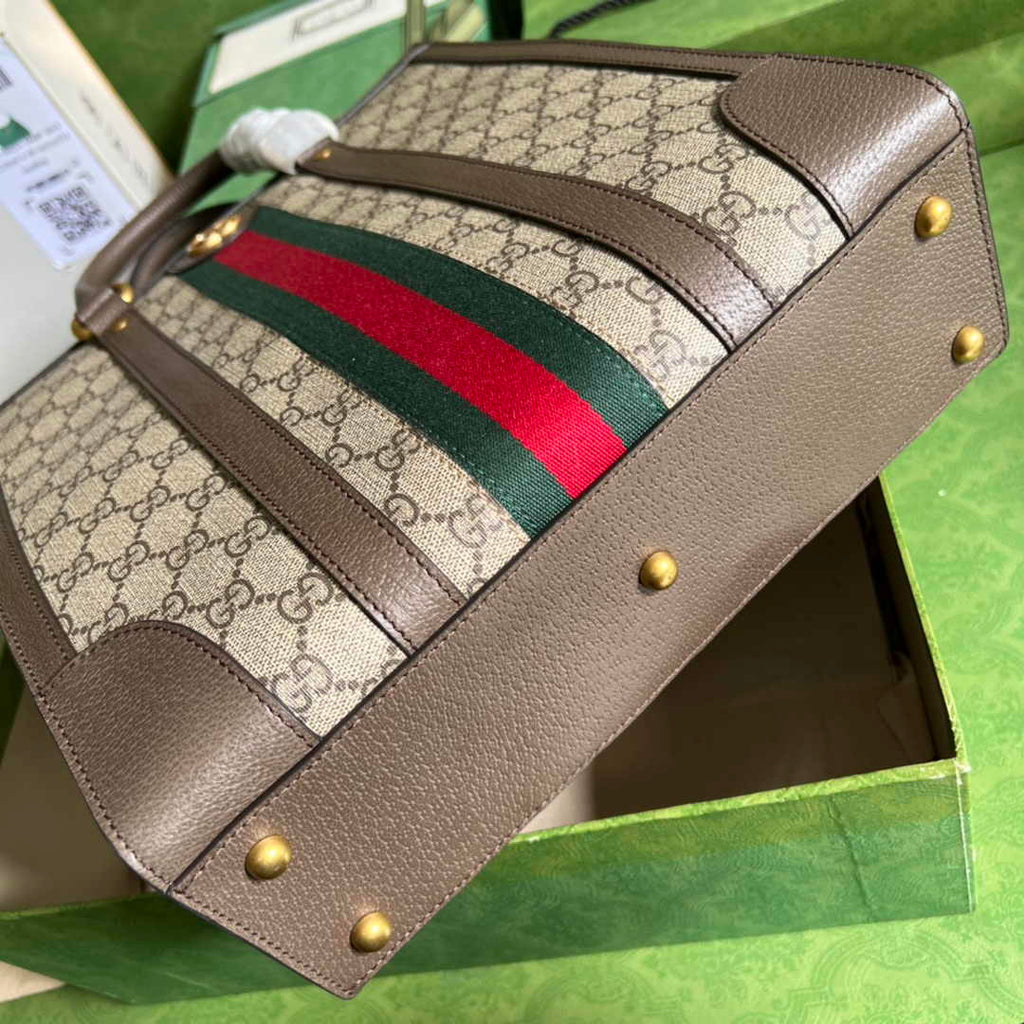 Gucci Ophidia medium tote bag 724685 in beige and ebony Supreme