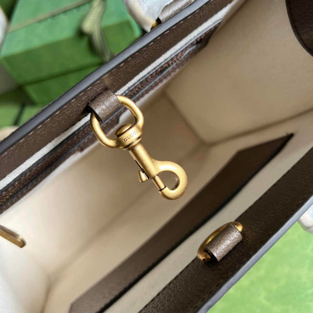 Gucci Ophidia medium tote bag 724685 in beige and ebony Supreme