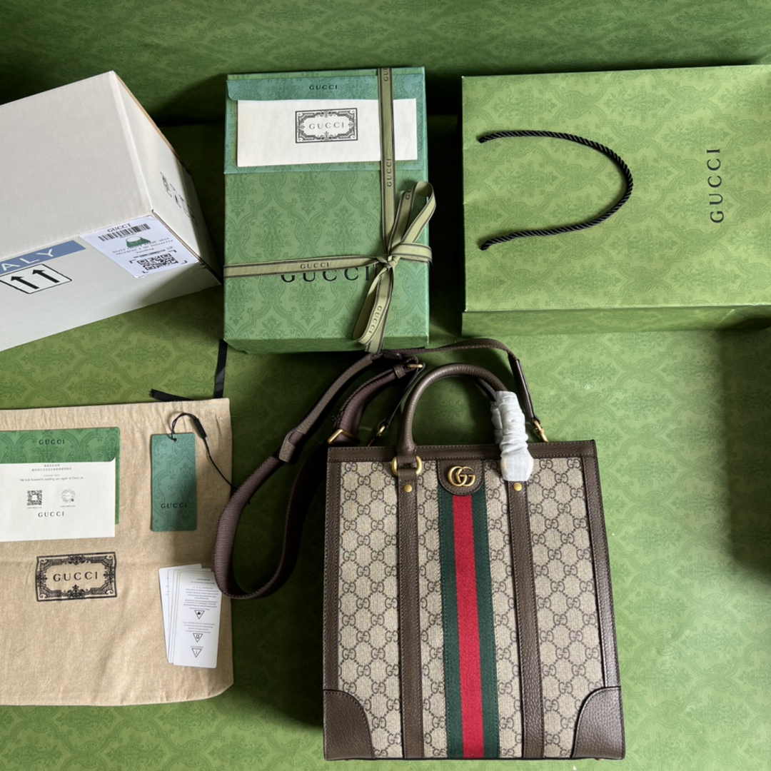 Gucci Ophidia medium tote bag 724685 in beige and ebony Supreme