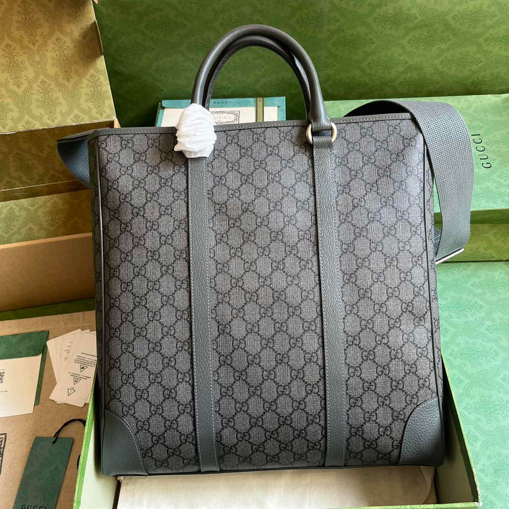 Gucci Ophidia medium tote bag 763316 in Grey and black GG Supreme