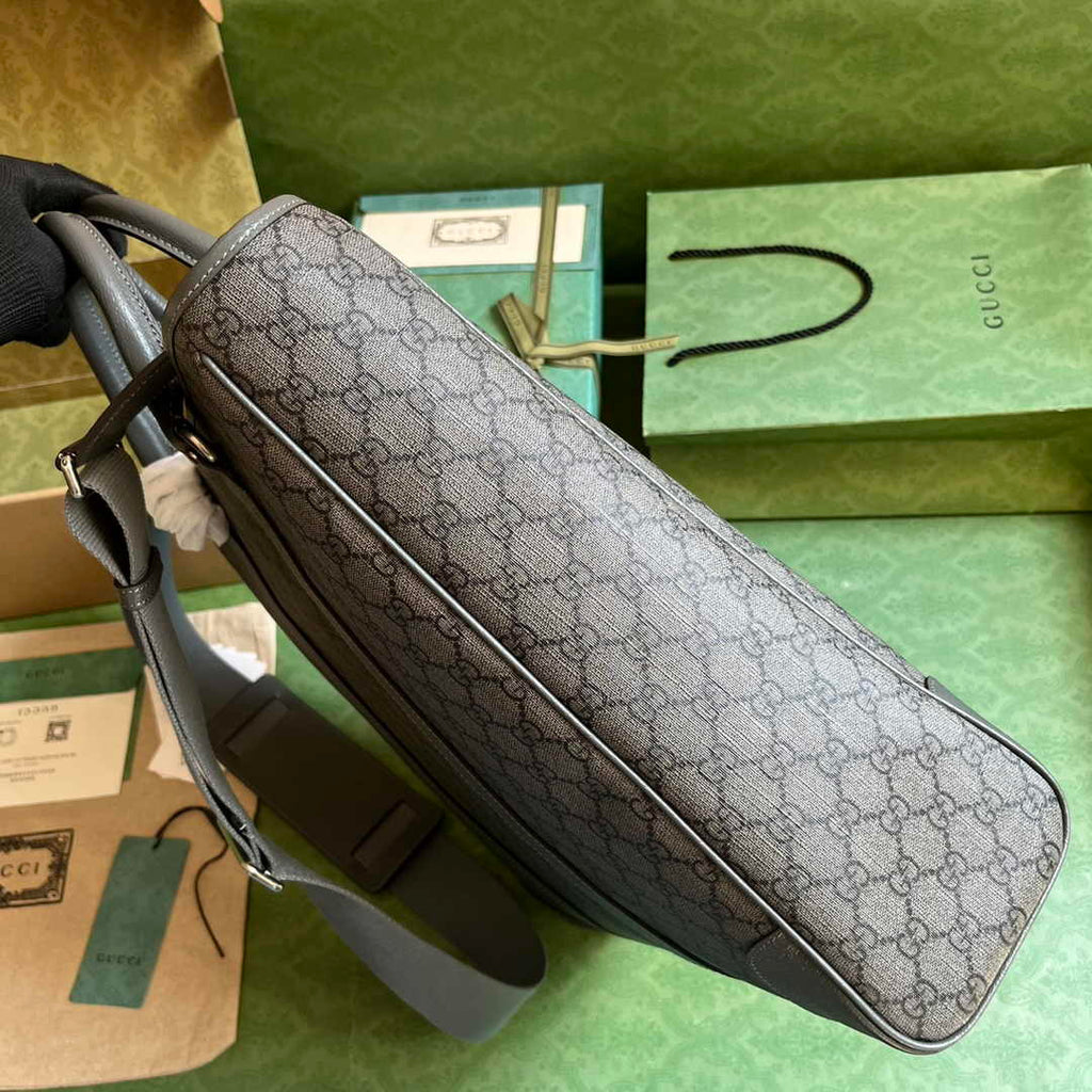 Gucci Ophidia medium tote bag 763316 in Grey and black GG Supreme