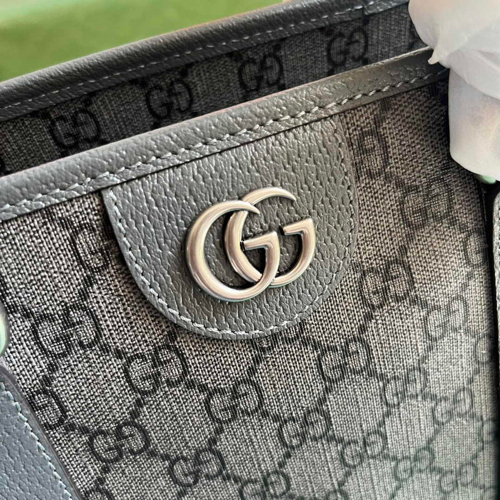 Gucci Ophidia medium tote bag 763316 in Grey and black GG Supreme
