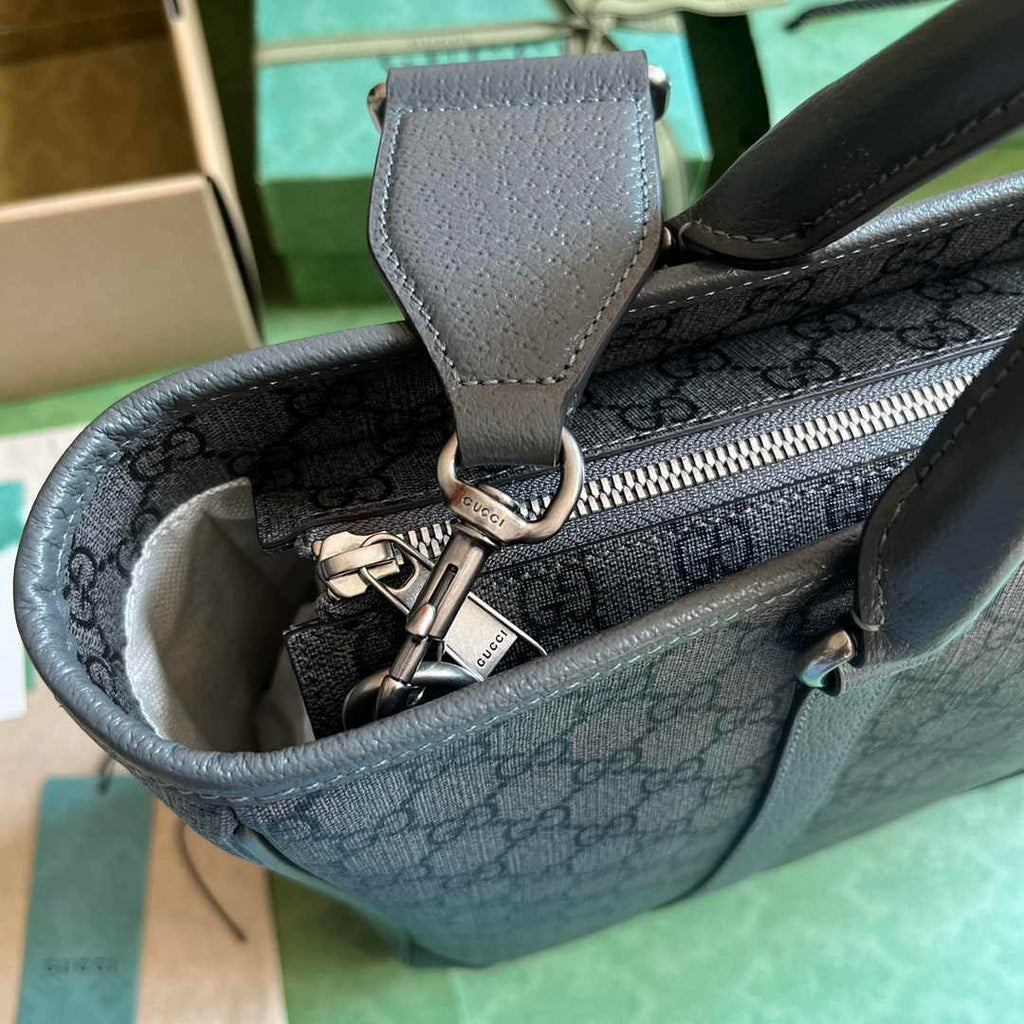 Gucci Ophidia medium tote bag 763316 in Grey and black GG Supreme