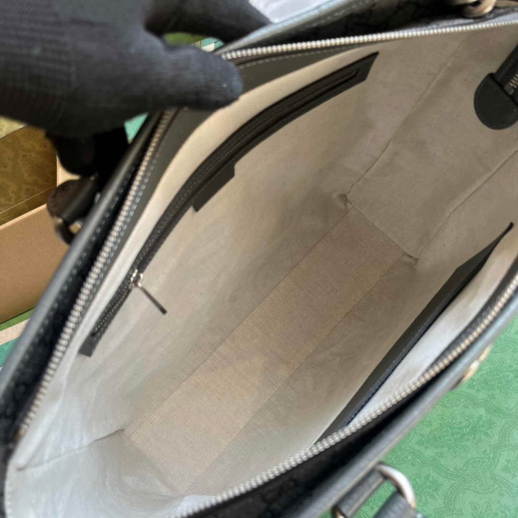 Gucci Ophidia medium tote bag 763316 in Grey and black GG Supreme