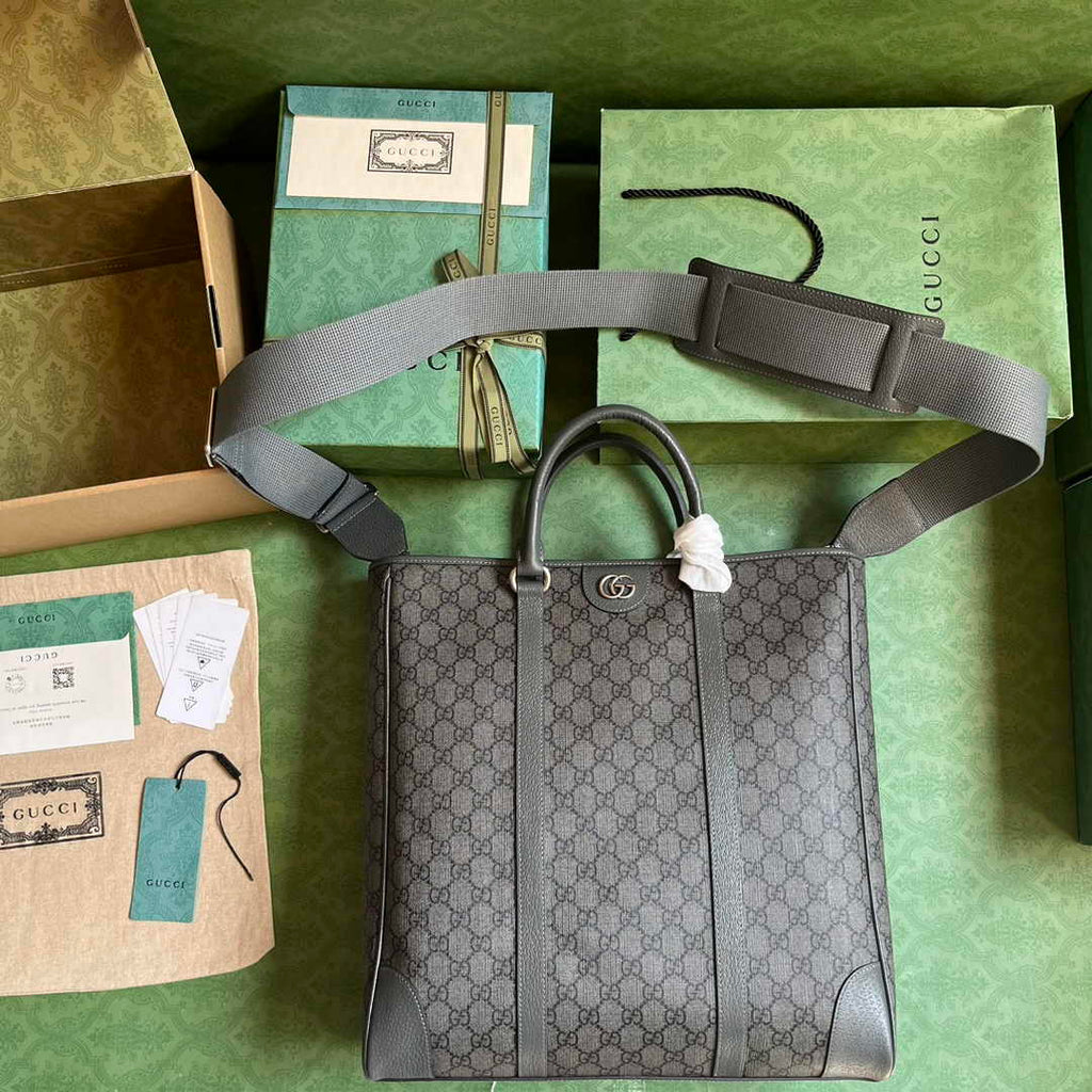Gucci Ophidia medium tote bag 763316 in Grey and black GG Supreme