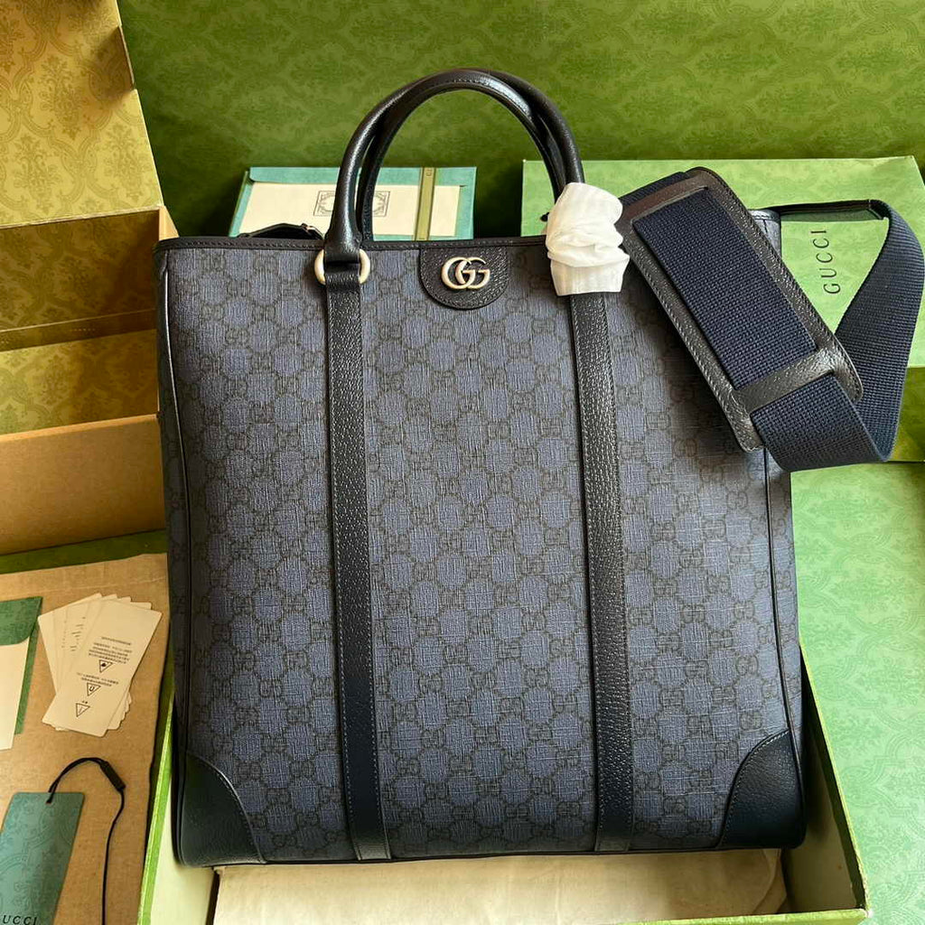 Gucci Ophidia medium tote bag 763316 in blue and black Supreme
