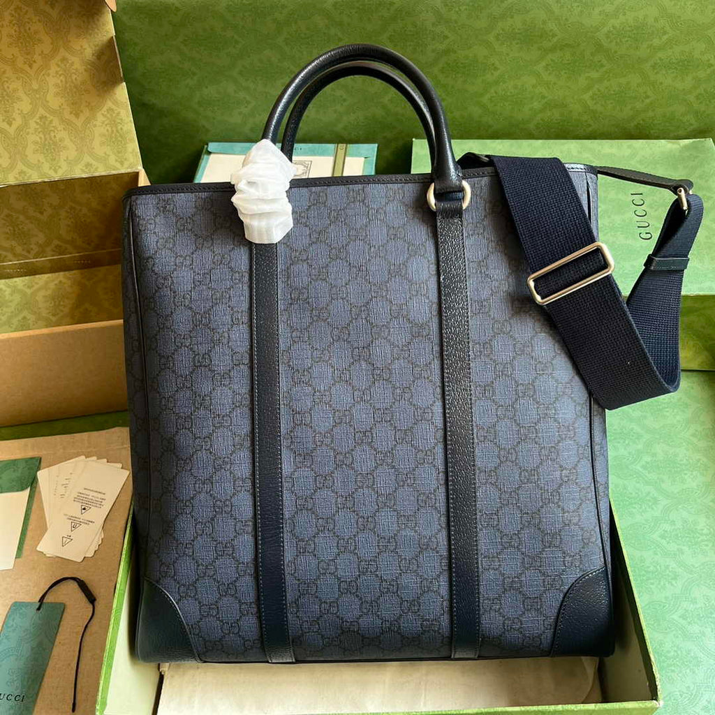 Gucci Ophidia medium tote bag 763316 in blue and black Supreme